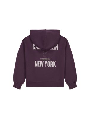 Флисовое худи для девочек Calvin Klein, цвет: Винтажный фиолетовый — фото 2