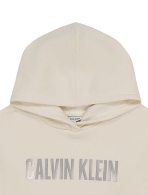 Худи для девочек Calvin Klein с металлизированным логотипом, цвет: Turtledove — фото 3