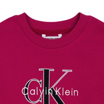 Свитшот для девочек Calvin Klein с вышитым монологотипом, цвет: Сангрия — фото 2