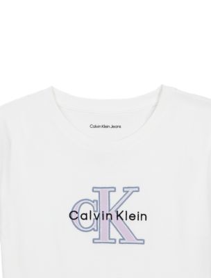 Футболка для девочек Calvin Klein с монологотипом, цвет: Белый — фото 2