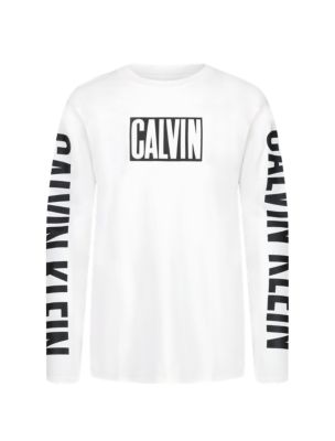 Лонгслив для мальчиков Calvin Klein Bold с крупным логотипом, цвет: Белый — фото 1