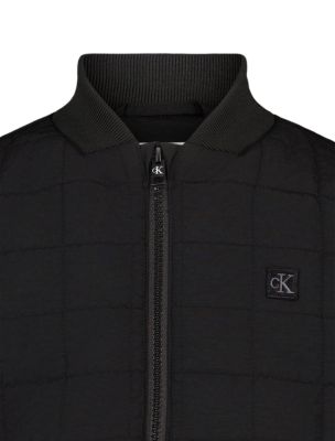 Стеганый бомбер для мальчиков Calvin Klein на молнии, цвет: Чёрный — фото 4