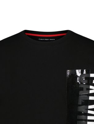 Футболка для мальчиков Calvin Klein с тональным логотипом и принтом, цвет: Чёрный — фото 3