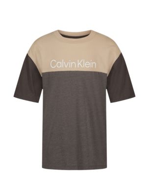 Футболка для мальчиков Calvin Klein в стиле колор-блок из цельных деталей, цвет: Beluga Hthr