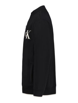 Флисовый бомбер для мальчиков Calvin Klein с монограммой и логотипом, цвет: Чёрный — фото 2