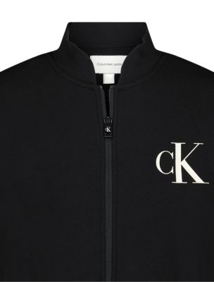 Флисовый бомбер для мальчиков Calvin Klein с монограммой и логотипом, цвет: Чёрный — фото 4