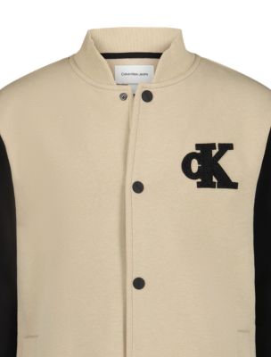 Флисовая университетская куртка для мальчиков Calvin Klein с монограммой и логотипом, цвет: Белый — фото 4