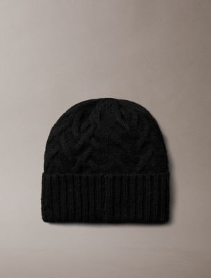 Женский головной убор Calvin Klein Cable Knit Cuff Hat, цвет: Чёрный — фото 2