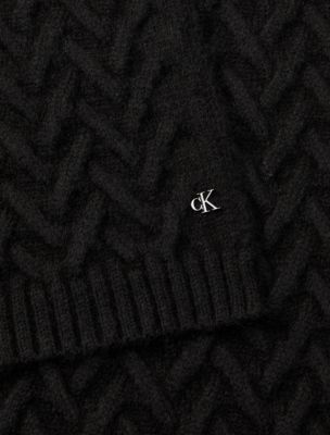 Женский шарф Calvin Klein Cable Knit, цвет: Чёрный — фото 3