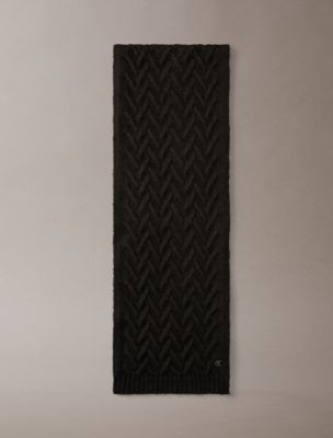 Женский шарф Calvin Klein Cable Knit, цвет: Чёрный
