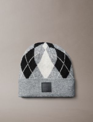 Женский головной убор Calvin Klein Argyle Cuff Hat, цвет: Меланжевый