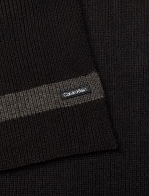 Женская шапка Calvin Klein Striped Ribbed Beanie & Scarf, цвет: Средний серый меланжевый — фото 3