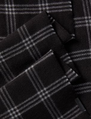 Мужской шарф Calvin Klein Plaid Yarn-Dyed, цвет: Чёрный — фото 2