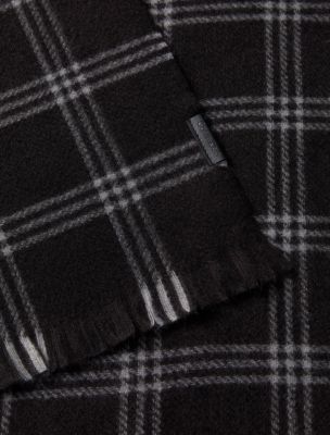 Мужской шарф Calvin Klein Plaid Yarn-Dyed, цвет: Чёрный — фото 3