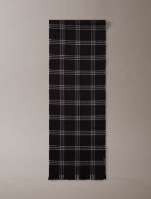 Plaid Yarn-Dyed Scarf, Black
