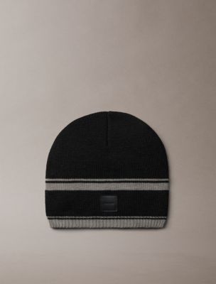 Border Stripe Beanie, Black