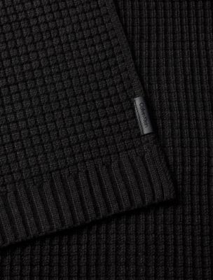 Мужской шарф Calvin Klein Grid Stitch, цвет: Чёрный — фото 3