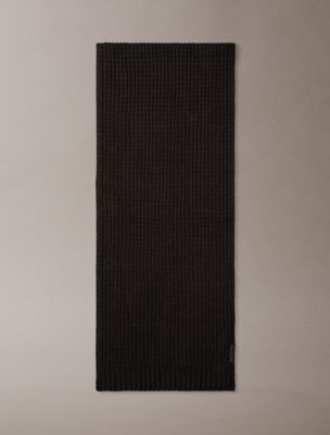 Мужской шарф Calvin Klein Grid Stitch, цвет: Чёрный