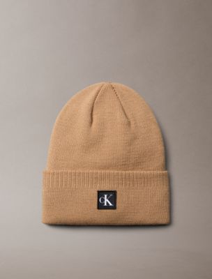 Monogram Embroidery Cuff Beanie, Affogato