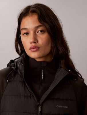 Женская куртка Calvin Klein Mixed Media Puffer, цвет: Чёрный — фото 2