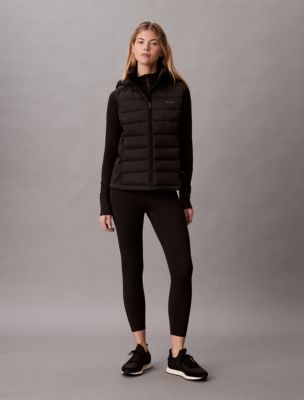 Женский жилет Calvin Klein Mixed Media Puffer Vest, цвет: Чёрный — фото 3