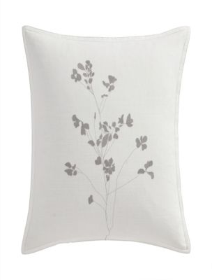 Calvin Klein Gingko Leaf Decorative Pillow, 22" x 22" - Off White, Gray