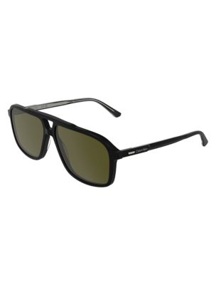 Женские солнцезащитные очки Calvin Klein Aviator Sunglasses, цвет: Чёрный — фото 2