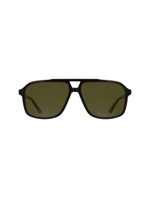Женские солнцезащитные очки Calvin Klein Aviator Sunglasses, цвет: Чёрный — фото 1