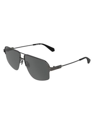 Мужские солнцезащитные очки Calvin Klein Modified Rectangle Metal Sunglasses, цвет: Dark Ruthenium — фото 2