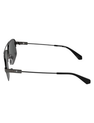 Мужские солнцезащитные очки Calvin Klein Modified Rectangle Metal Sunglasses, цвет: Dark Ruthenium — фото 3