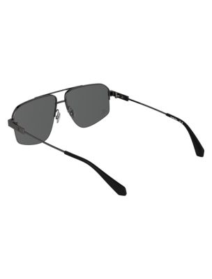 Мужские солнцезащитные очки Calvin Klein Modified Rectangle Metal Sunglasses, цвет: Dark Ruthenium — фото 4