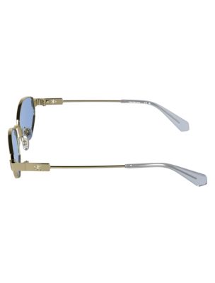 Женские солнцезащитные очки Calvin Klein Modified Rectangle Sunglasses, цвет: Золотой — фото 3