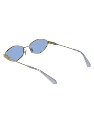 Женские солнцезащитные очки Calvin Klein Modified Rectangle Sunglasses, цвет: Золотой — фото 4