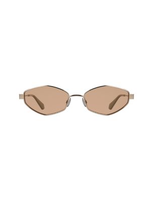 Modified Rectangle Sunglasses, Rose Gold / Beige