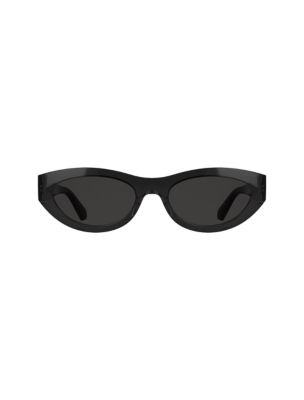 Oval Sunglasses, Transparent Dark Grey