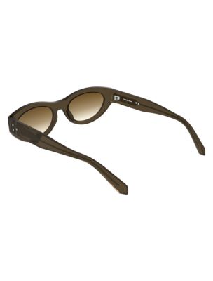 Женские солнцезащитные очки Calvin Klein Oval Sunglasses, цвет: Прозрачный коричневый — фото 3