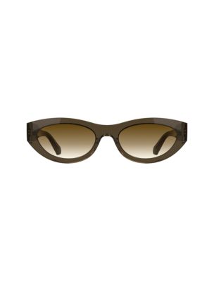 Oval Sunglasses, Transparent Brown