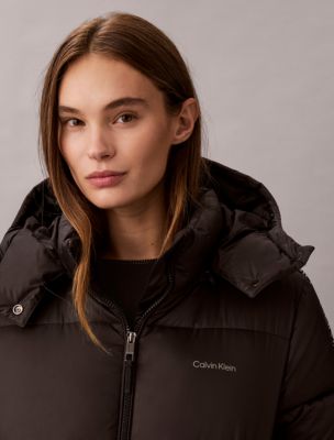 Женская куртка Calvin Klein Logo Tape Puffer, цвет: Чёрный — фото 3