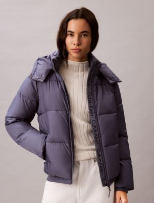 Calvin Klein Women's Short Puffer Jacket In Blue