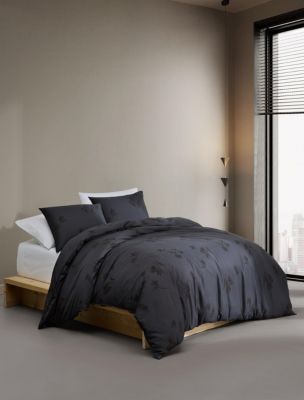 Calvin Klein Vintage Botanical Sateen 3-Piece Comforter Set, King - Midnight