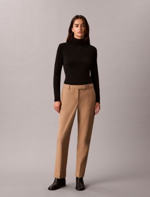Женский топ Calvin Klein из крепового джерси с воротником-стойкой, цвет: Чёрный — фото 3