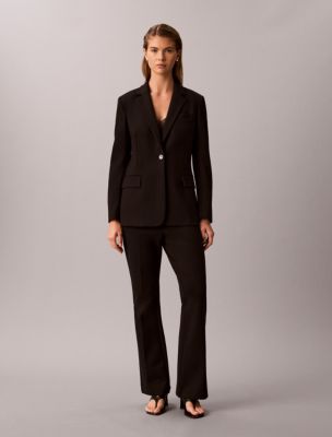 Женский жакет Calvin Klein High Twist Compression на одну пуговицу, цвет: Чёрный — фото 2