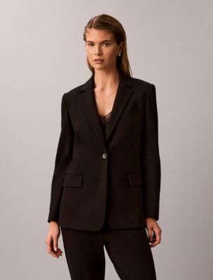 High Twist Compression One-Button Jacket, Black