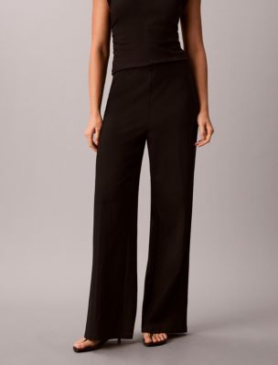 Женские широкие брюки Calvin Klein High Twist Compression без застежки, цвет: Чёрный — фото 3