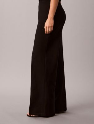 Женские широкие брюки Calvin Klein High Twist Compression без застежки, цвет: Чёрный — фото 6