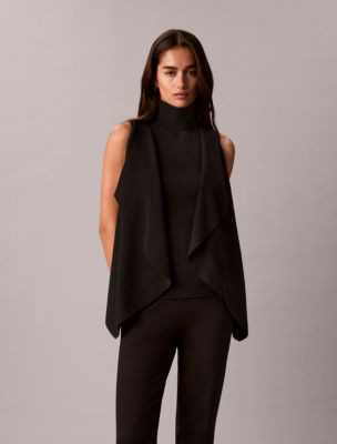 Drape Mock Neck Sweater, Black