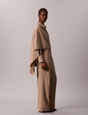 Женские широкие брюки Calvin Klein из эластичной ткани с манжетами, цвет: Железный меланжевый — фото 2