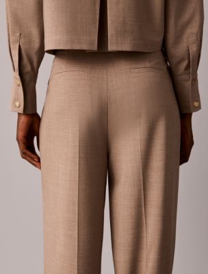 Женские широкие брюки Calvin Klein из эластичной ткани с манжетами, цвет: Железный меланжевый — фото 5