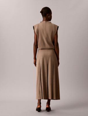 Женская юбка миди Calvin Klein из эластичной ткани с встречной складкой, цвет: Железный меланжевый — фото 3