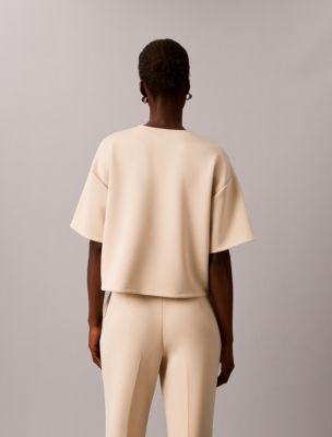 Женская мягкая футболка Calvin Klein Boxy свободного кроя, цвет: Abalone — фото 2